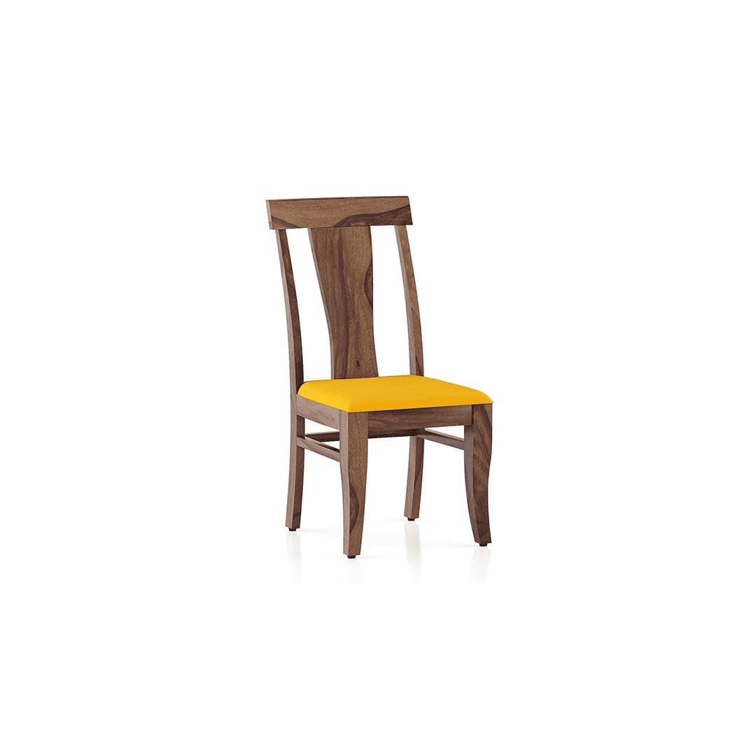 Fabio Solid Wood Dining Chair Set Of 2 In Teak Finish