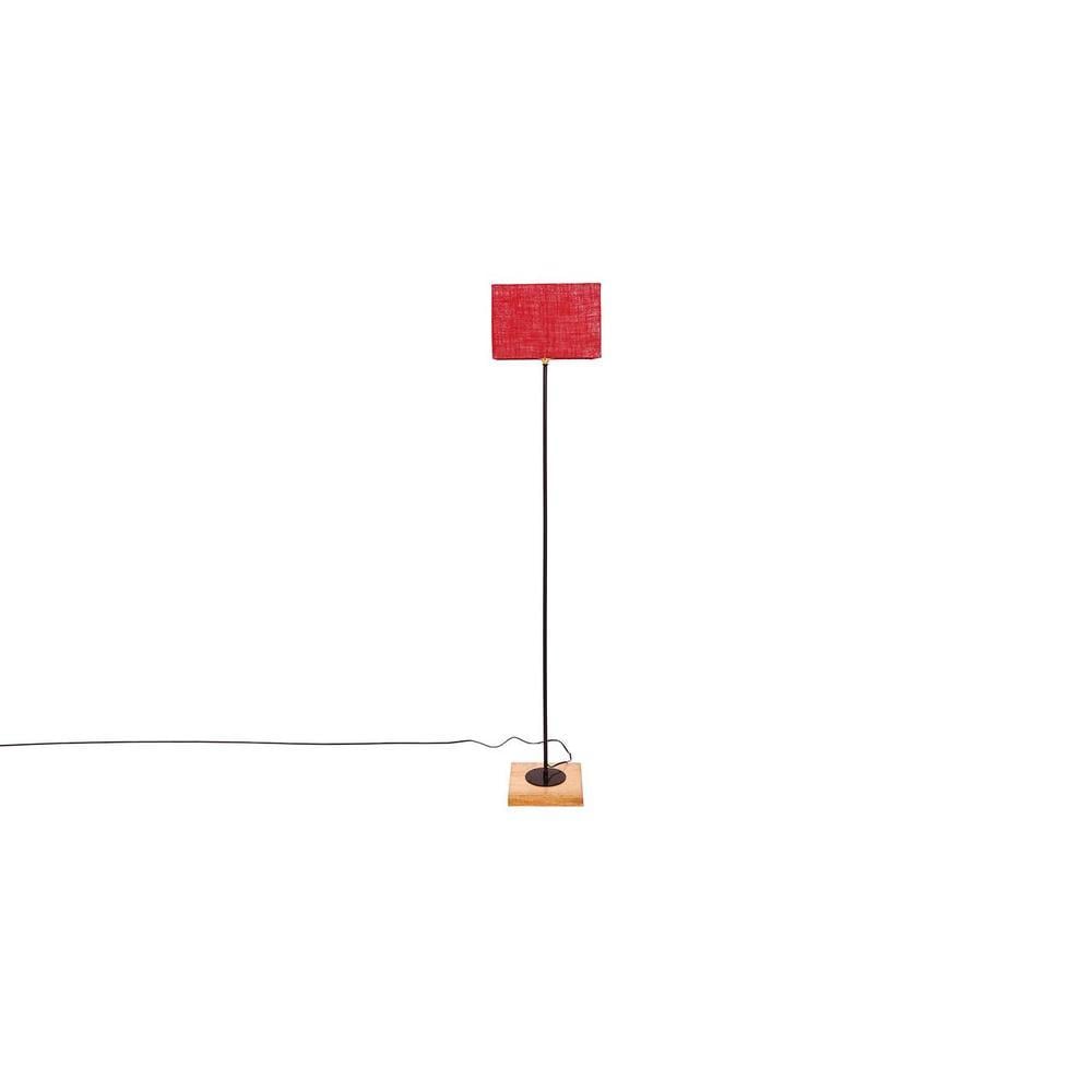 Earvin Maroon Cotton Shade Floor Lamp