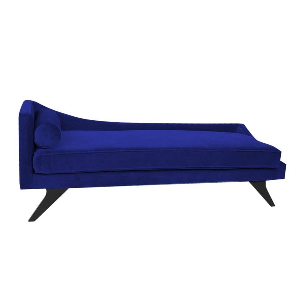 Euclid Velvet Chaise Launger in Navy Blue Colour