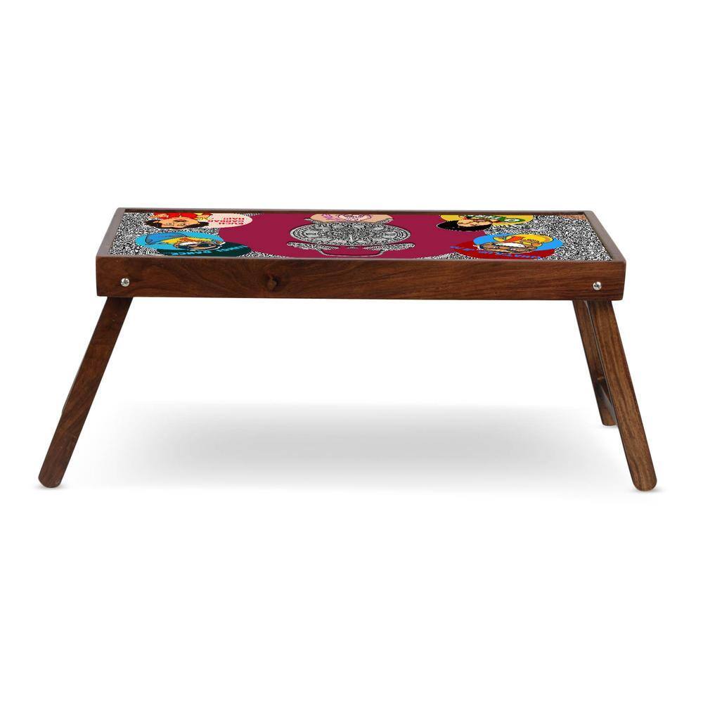 Breakfast Company Solid Wood Bookshelf and Serving Tray In Multicolour