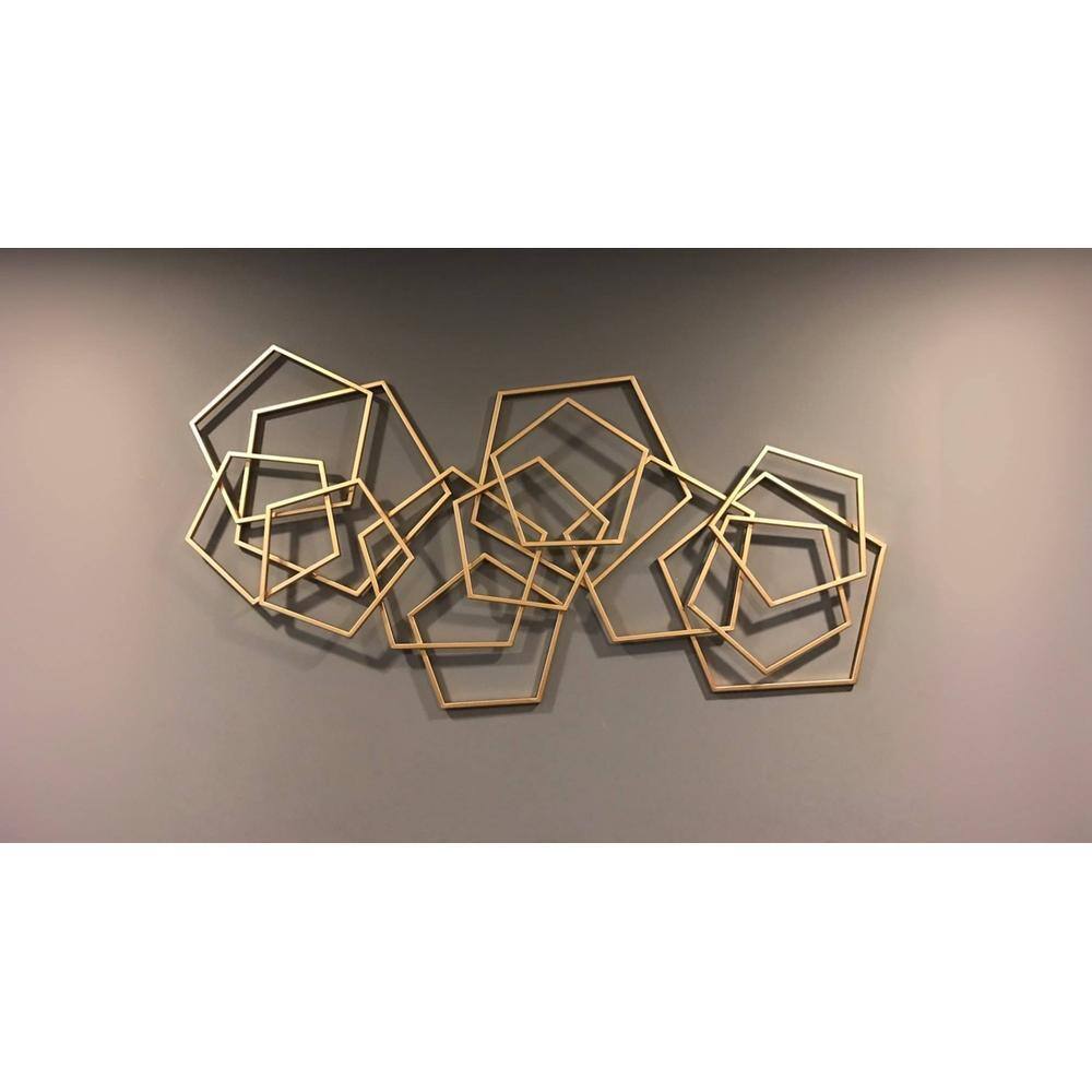 Pentagon Gold Metal Wall Art