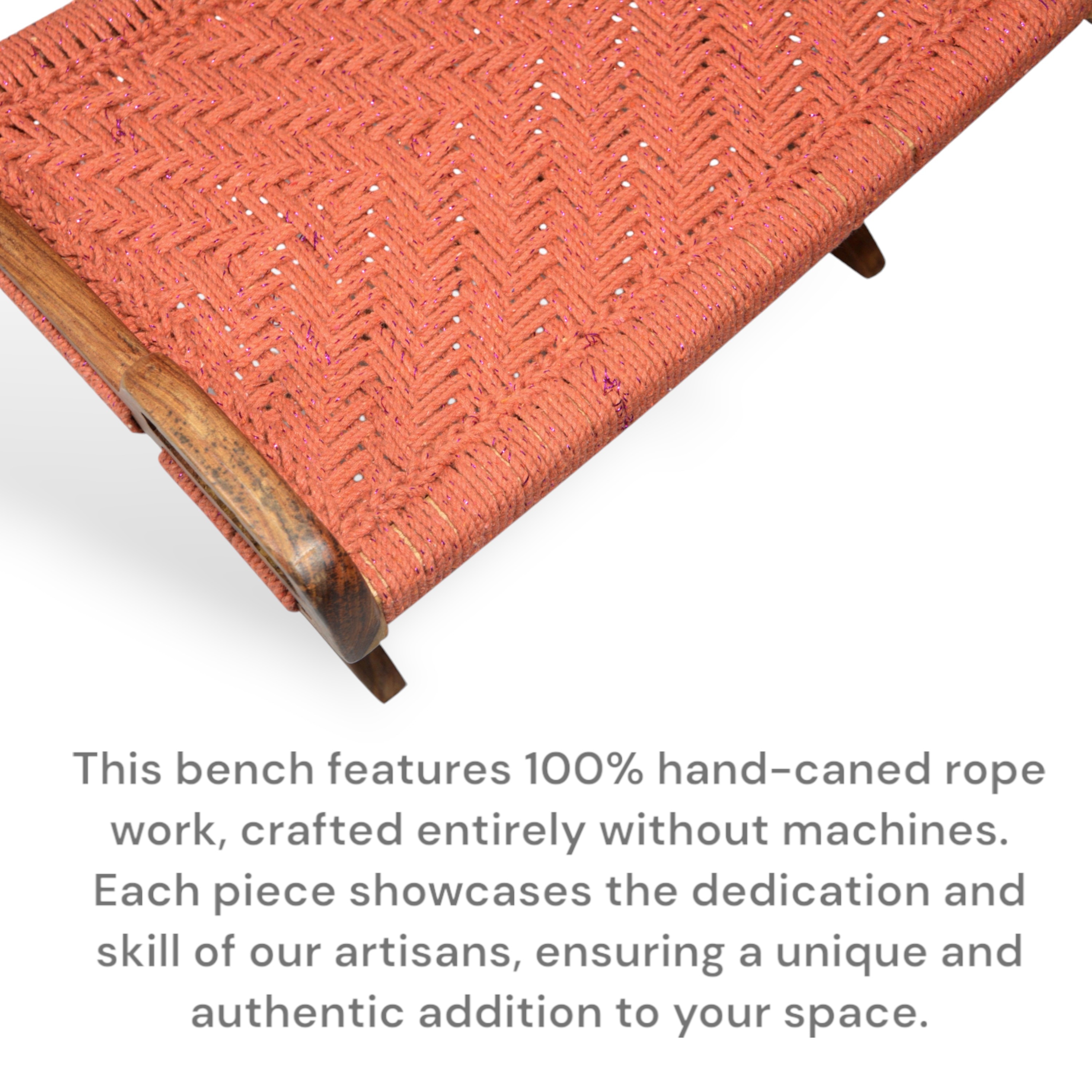 Natwest Sheesham Wood Relaxing Maachi Chair in Orange Canning