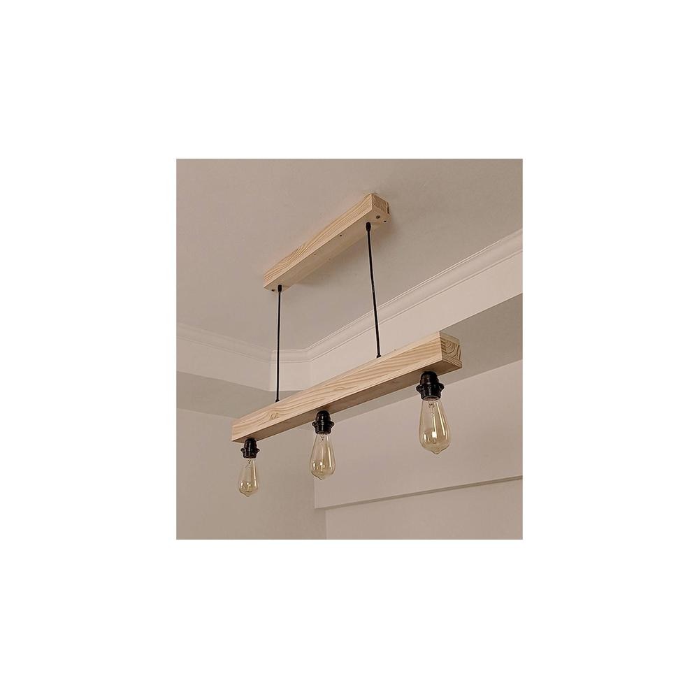 Tavern Beige Solid Wood Cluster Hanging Light