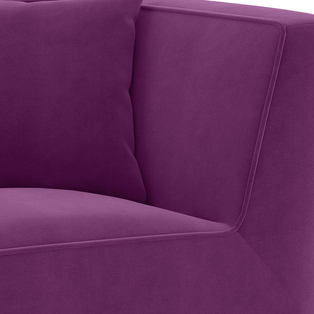 Janet 2 Seater Fabric Loveseat In Plumy Purple Velvet Colour