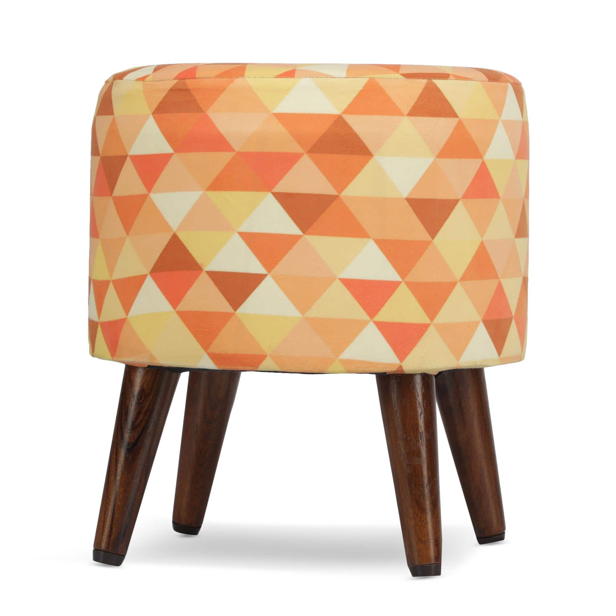 Avalon Solid Wood  Ottomon in  Yellow Colour