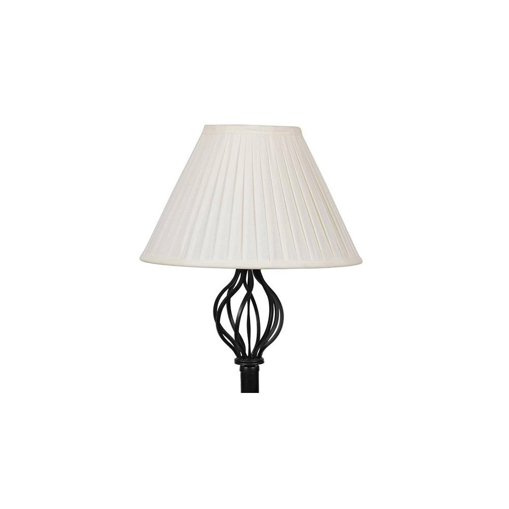 Gabrielle Black Cotton Shade Floor Lamp