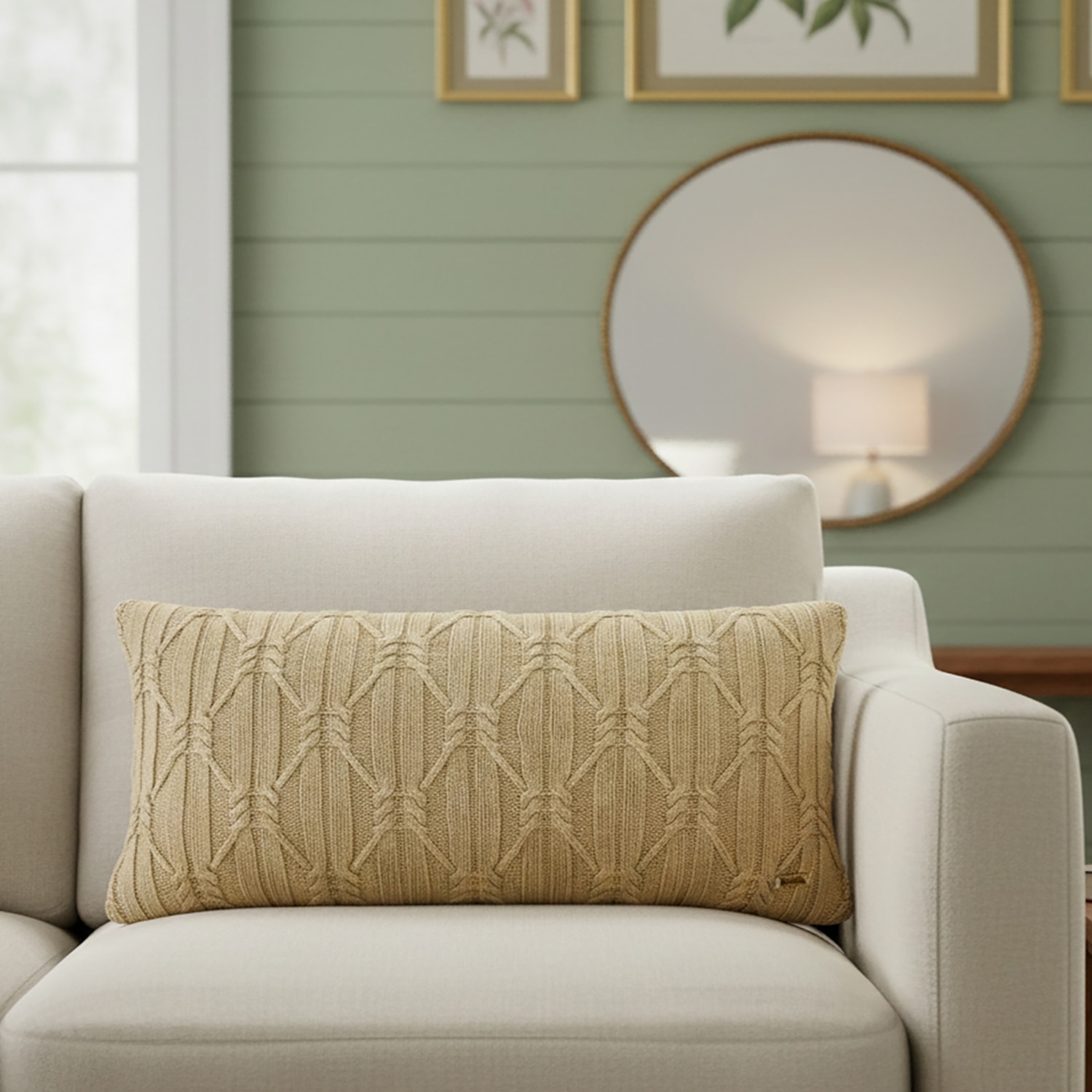 Holly Desert Sand Decorative Cushion Cover 12X20 Inches - Pluchi