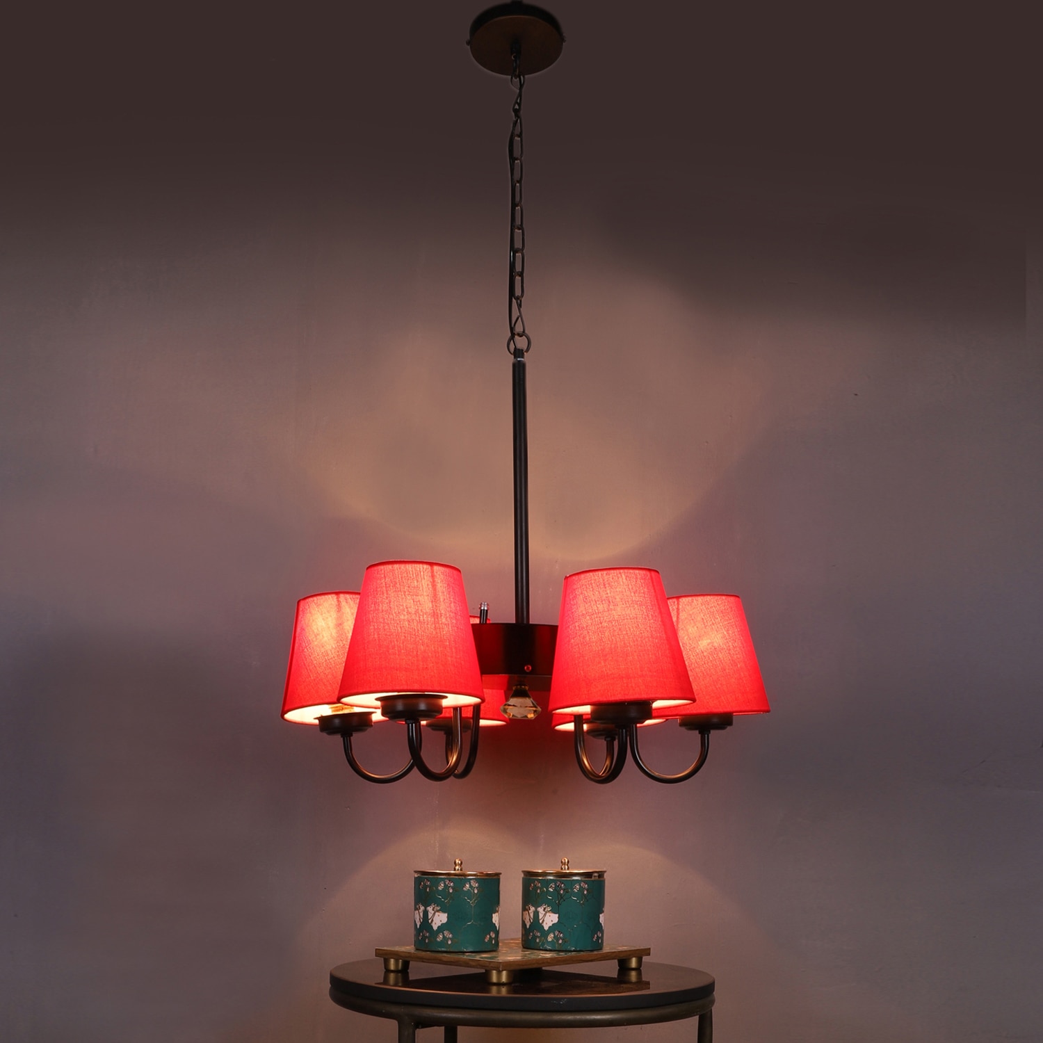 Devansh Black Wall Mounted Lamp With Black  Cotton Shade