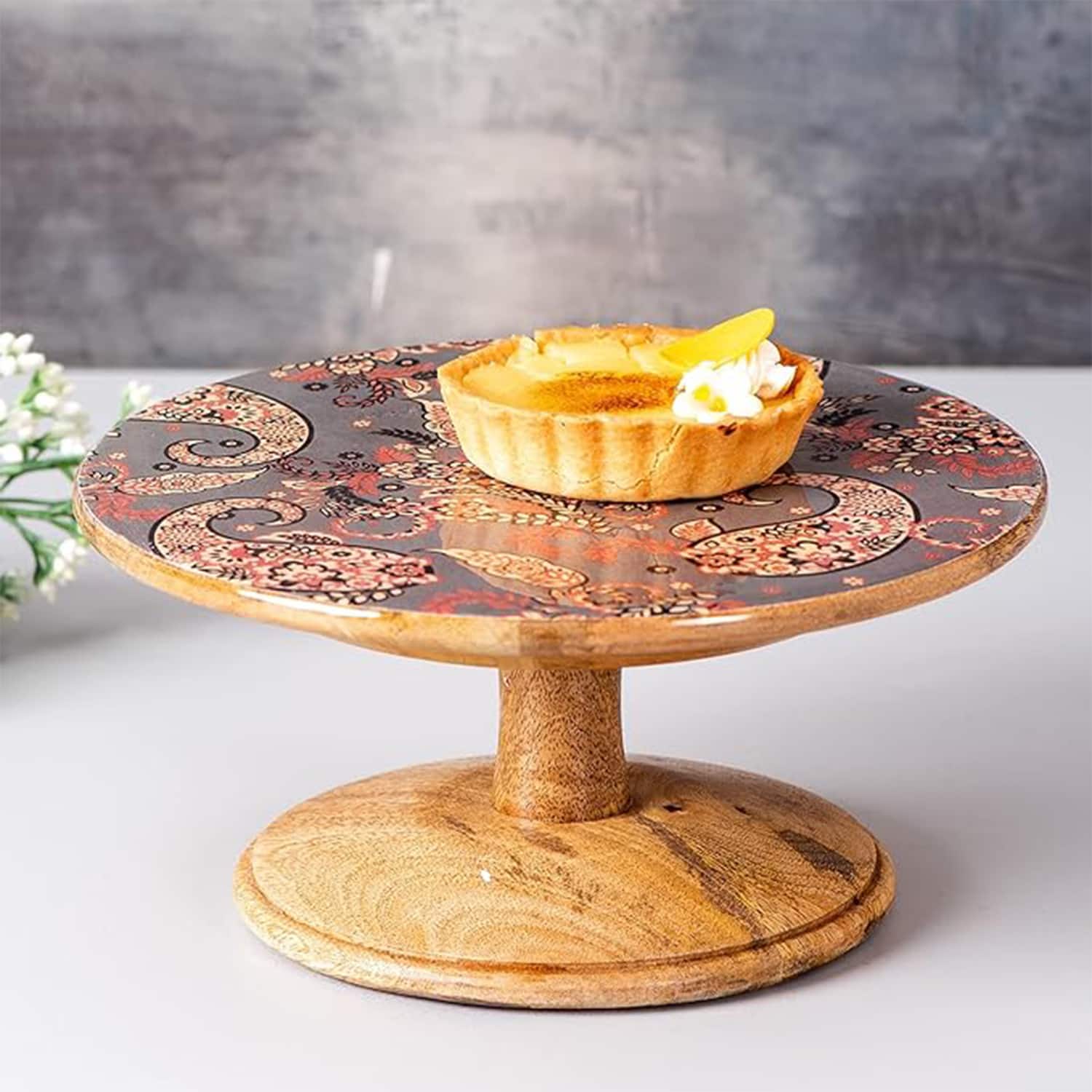 Hygge Mango Wood Cake Stand Grey
