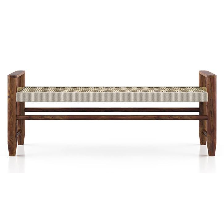 Fijara Solid Wood 2 Seater Bench In Teak Finish