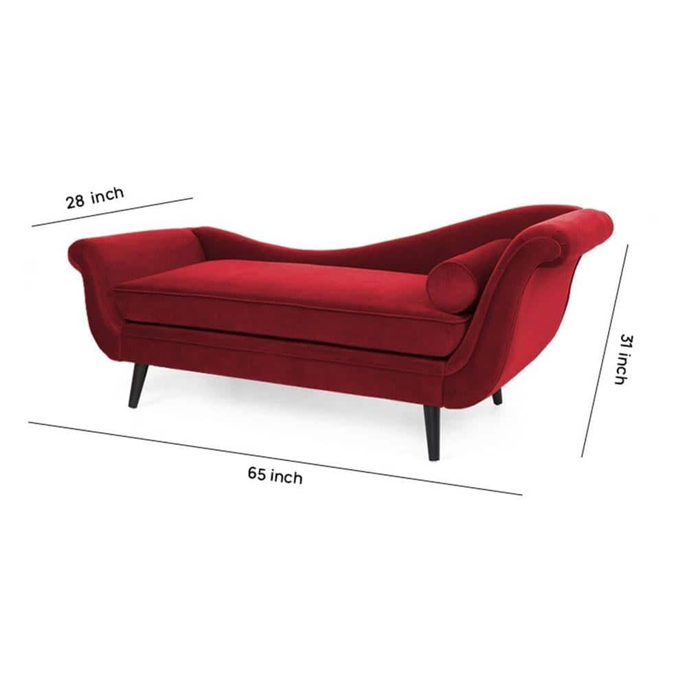 Kabera Velvet Chaise Launger in Maroon Colour