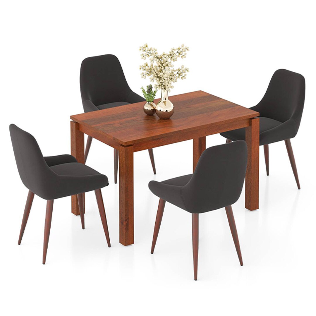 Atlas Solid Wood 4 Seater Dining Table With Rickman Lounge Chairs