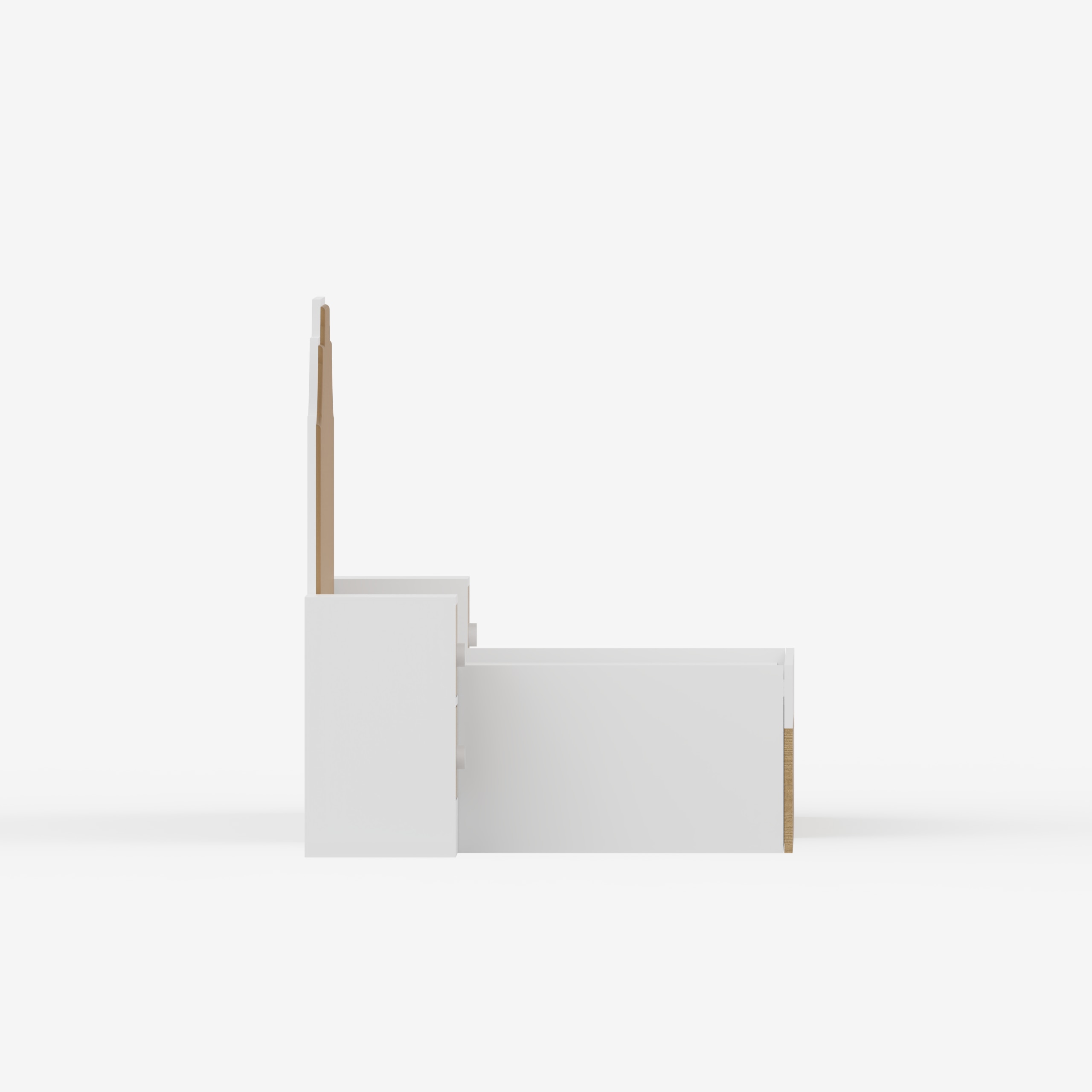 Pillowcastle Single Upholstered Bed With Brown Upholstered Panels At The Back In White and Brown Colour