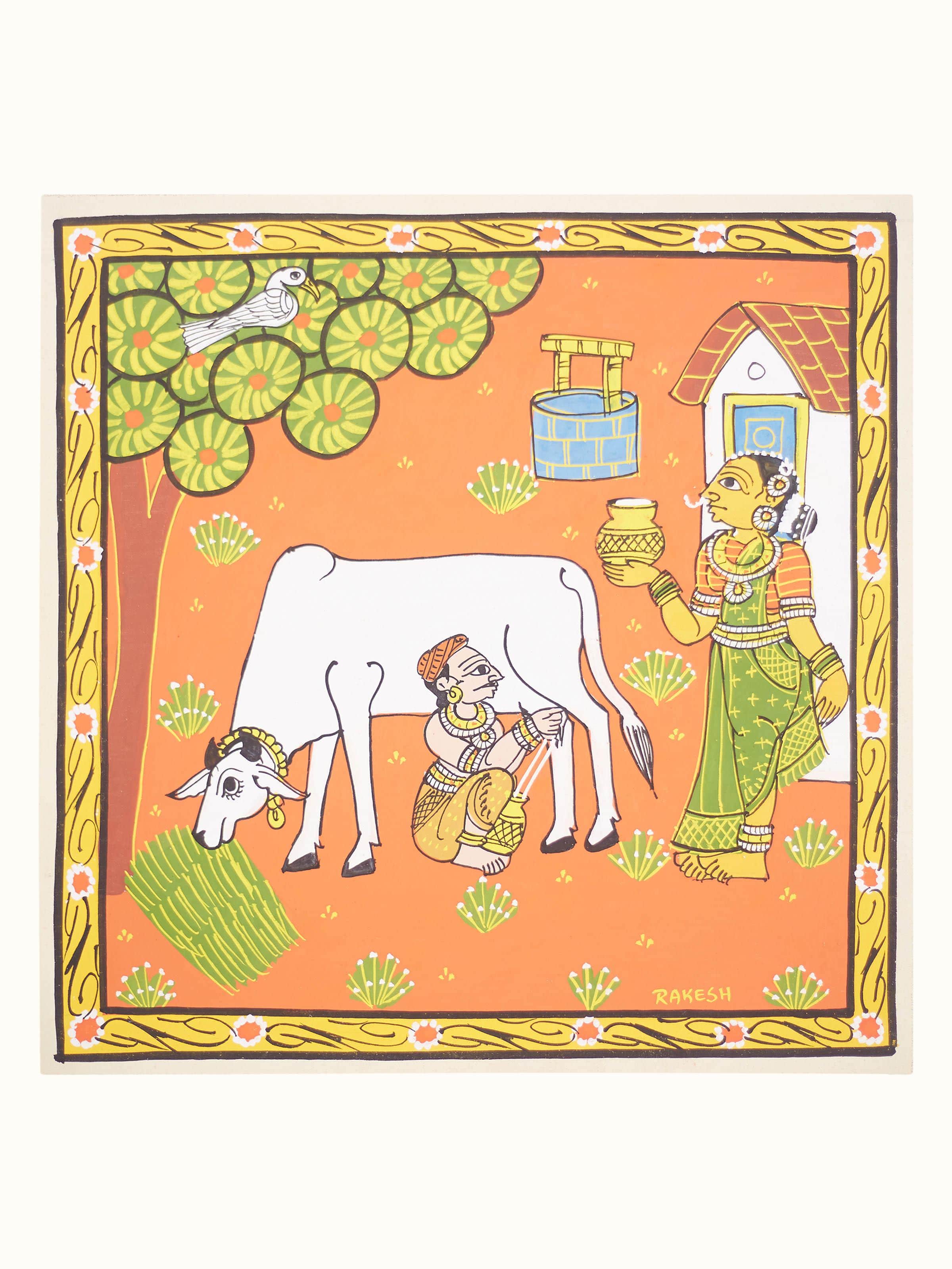 Wyra Cheriyal Cows Painting