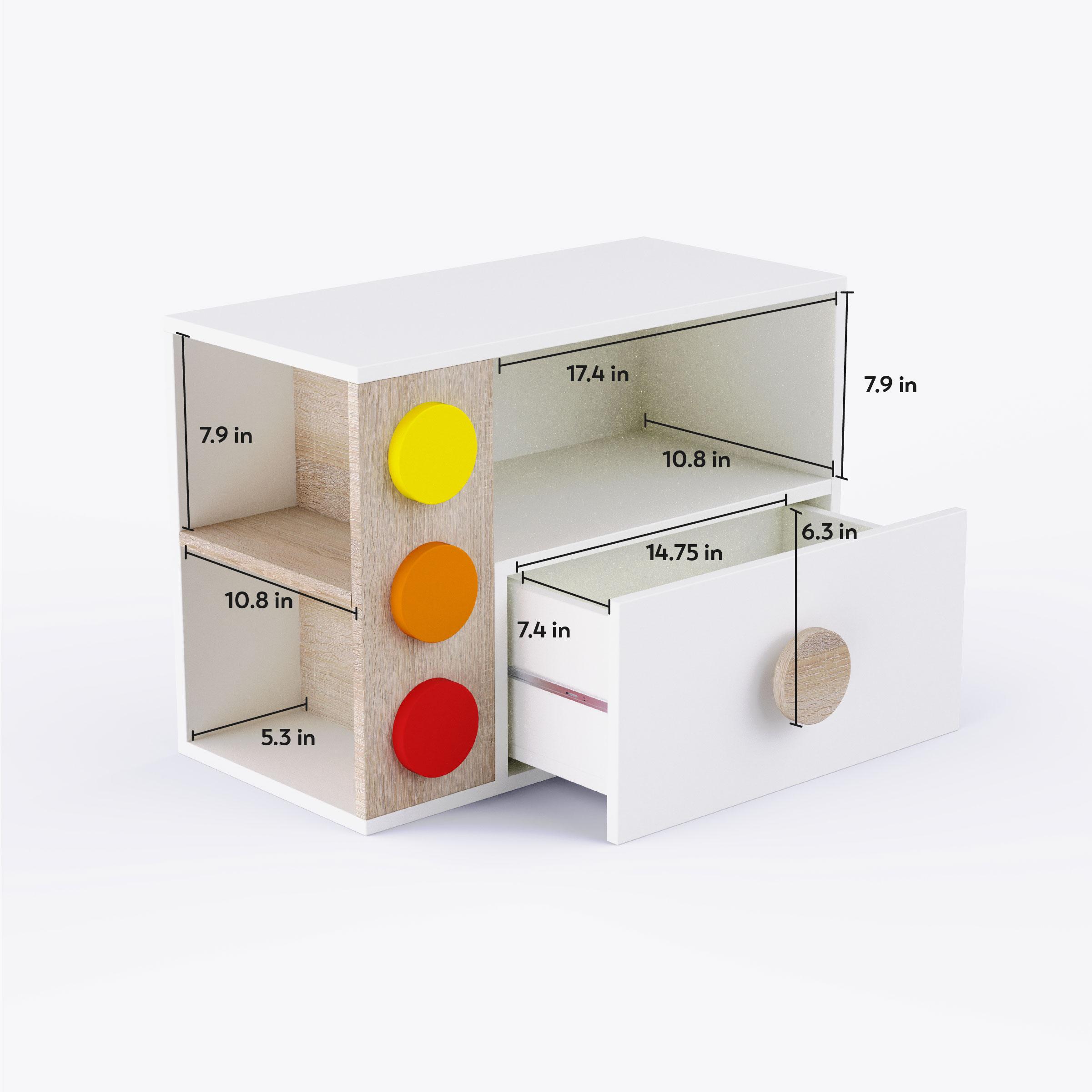 Building Blocks Storage Unit In White Colour