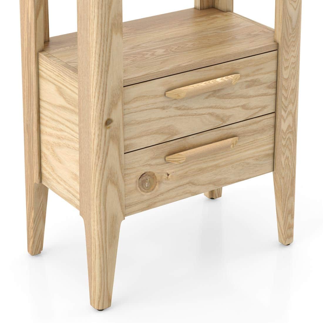 Faye Solid Wood Bookshelf In Natural White Ash Finish