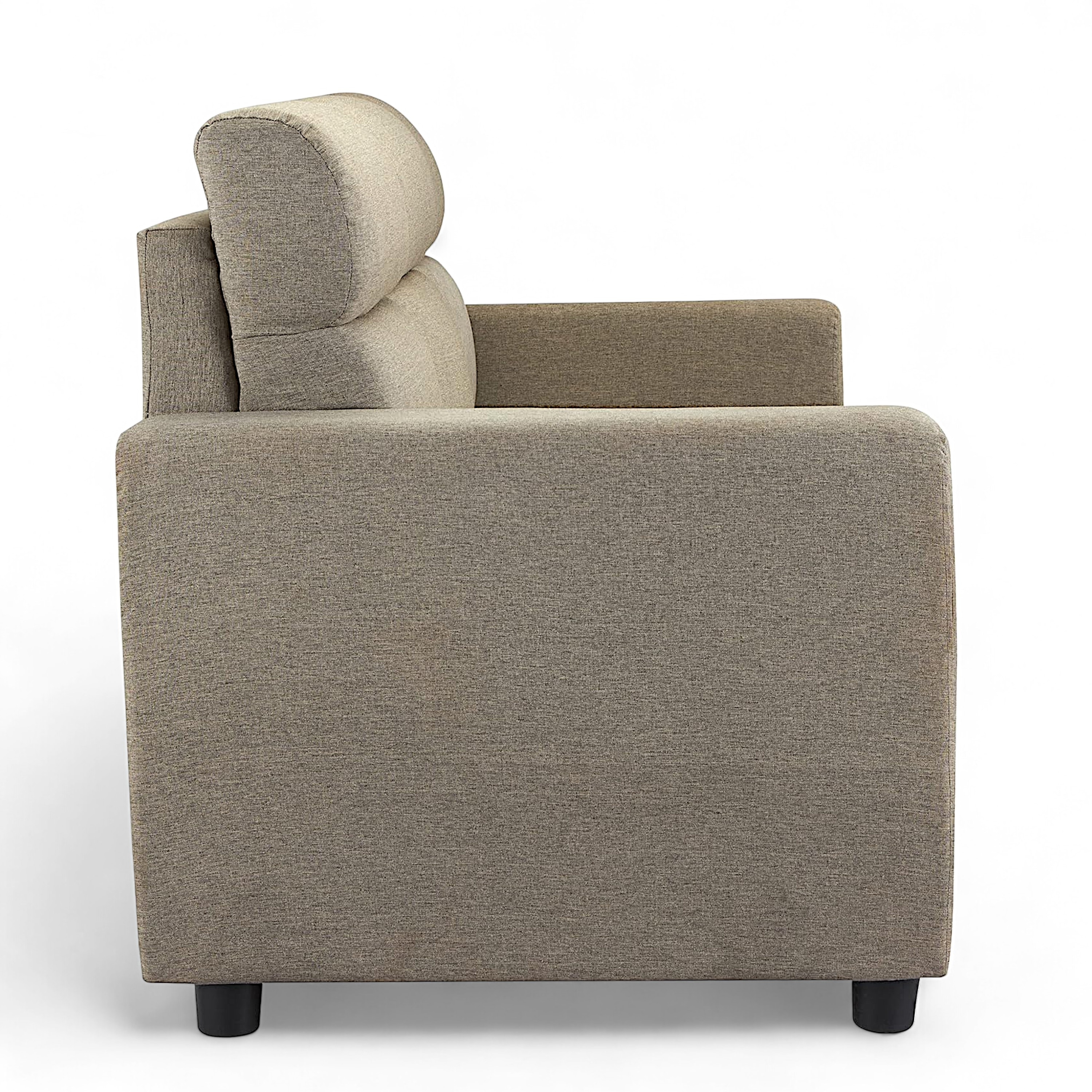 Dayton Pine Wood Contemporary 3+2 Seater Sofa (Caramel Brown Fabric)