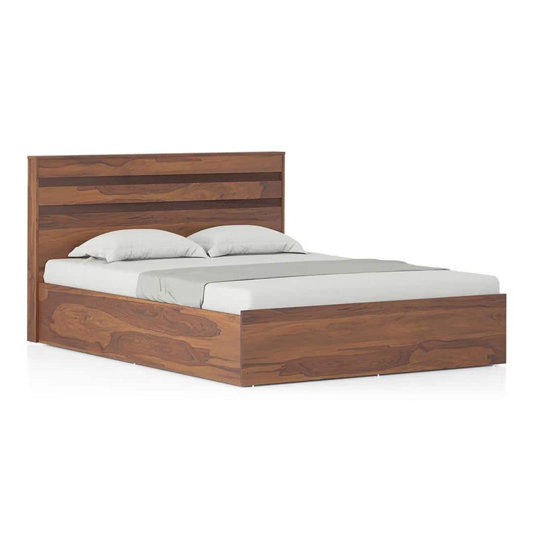 Rodrigues King Size Box Storage Bed In Sheesham Paper Finish
