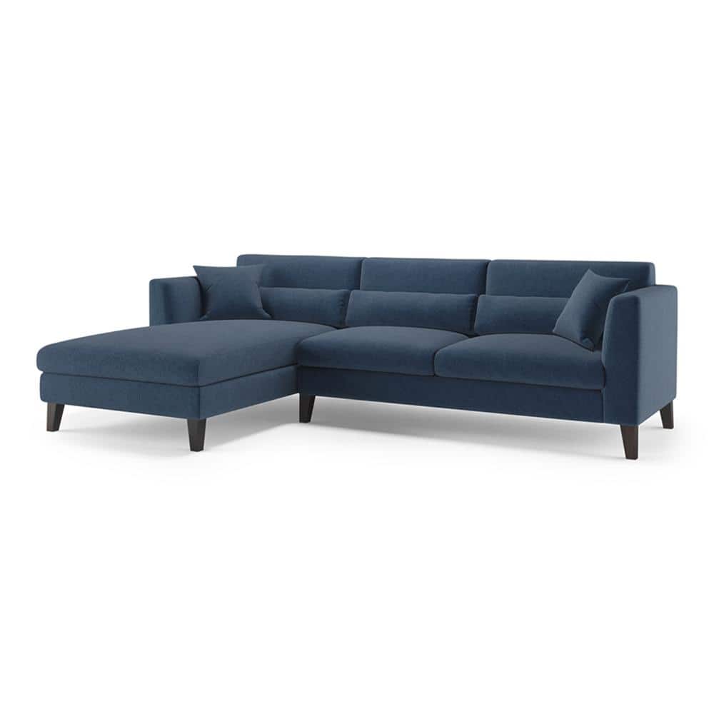 Lewis Sectional Sofa (Colour : Lapis Blue, Cushion : Soft, Seater : Left Aligned 3 Seater + Left Aligned Chaise)