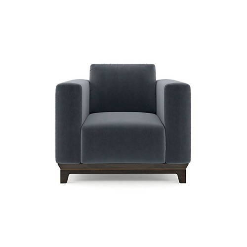 Taarkashi 1 Seater Fabric Sofa (Marengo Grey Velvet)