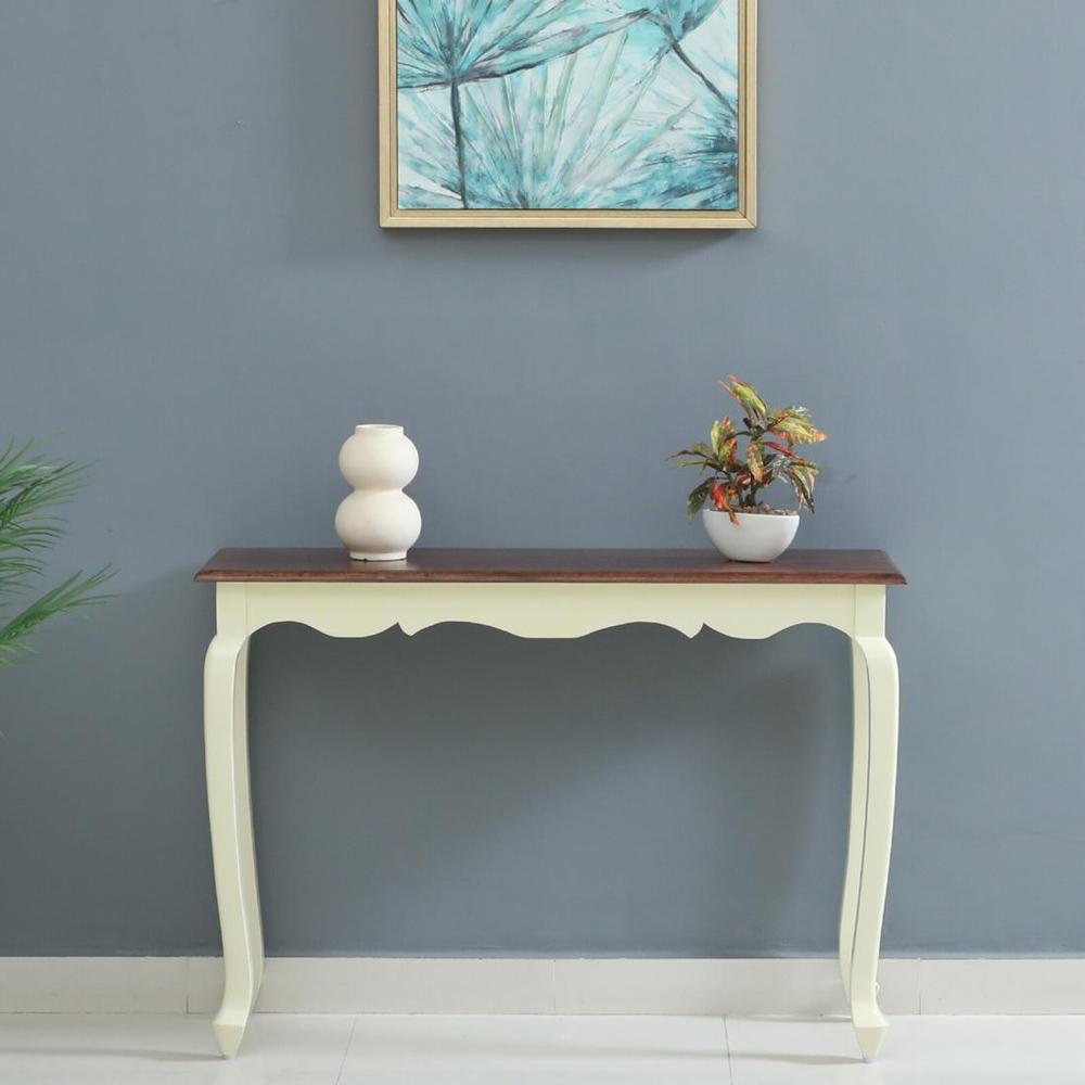 Hatice Solid Wood Console Table In Tulip Finish