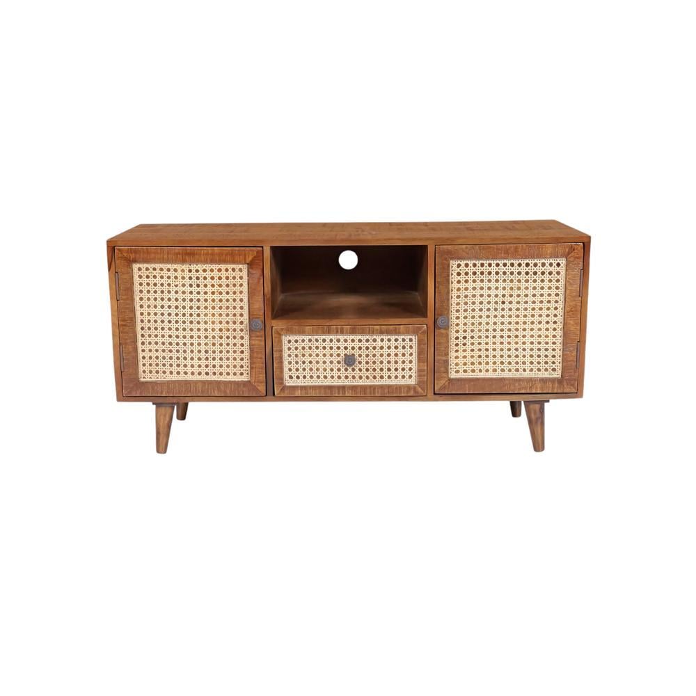 jeny solid wood  TV unit in  provincial teak finish