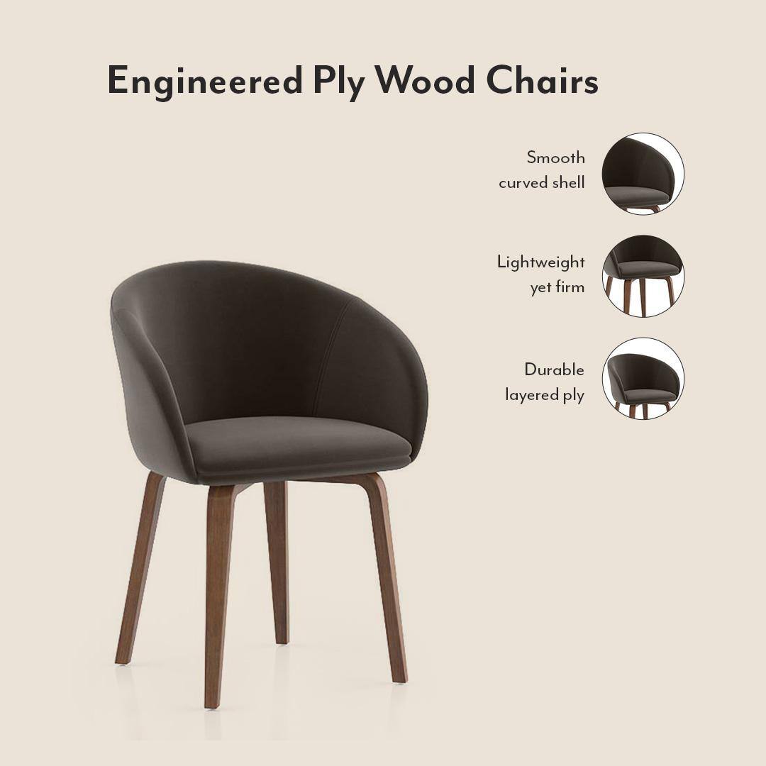 Atlas Solid Wood 4 Seater Dining Table With Meryl Lounge Chairs