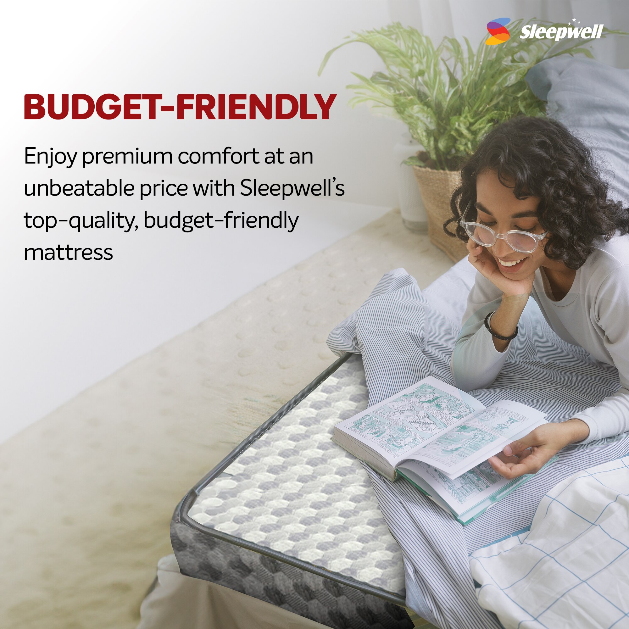 Sleepwell Star Gold, Medium Firm, Anti- Sag Tech 5 inch Single High Resilience (HR) Foam Mattress (L x W: 78 inch x 35 inch)