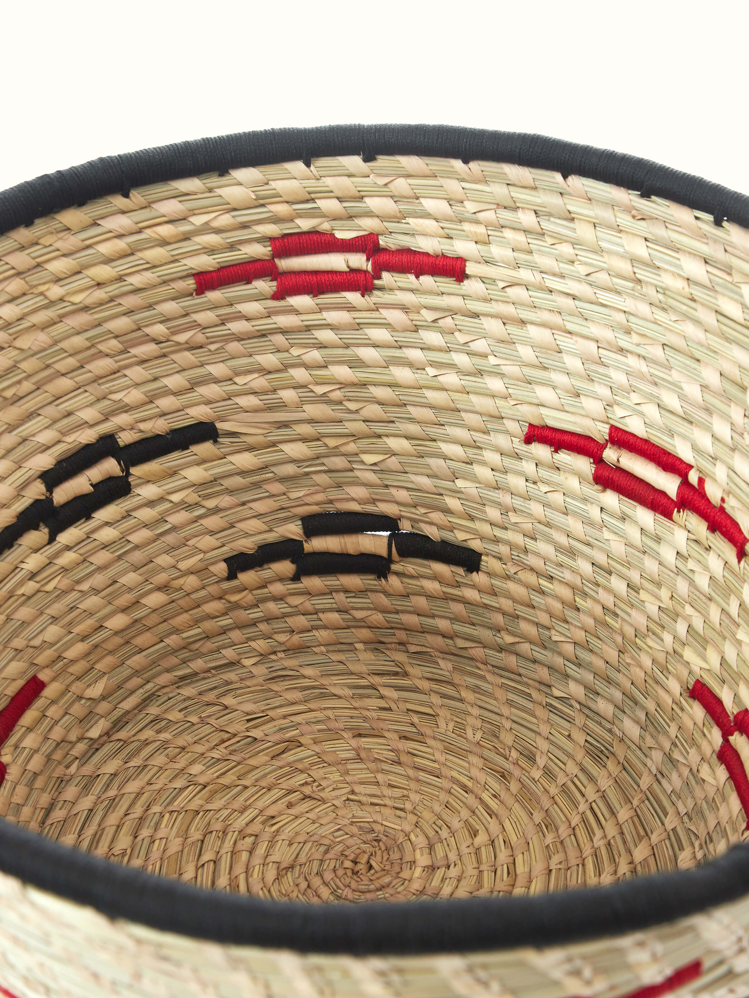 Detailed view of Round Natural Kanshi Fibre Planter emphasizing its durable material