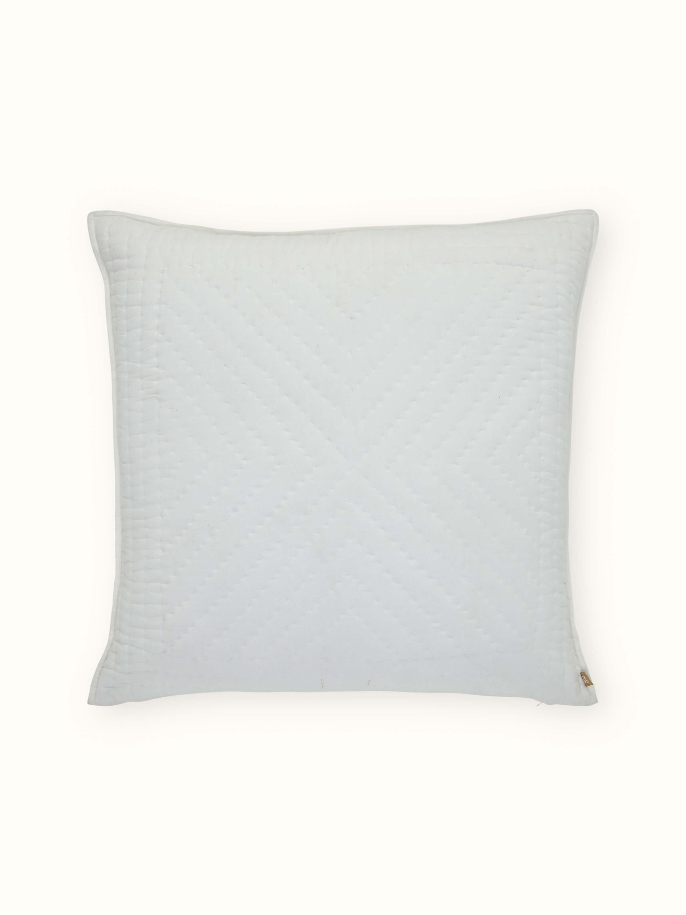 Back view of Kalpanama Ivory Buti Cotton Euro Shams featuring envelope closure and clean finishing