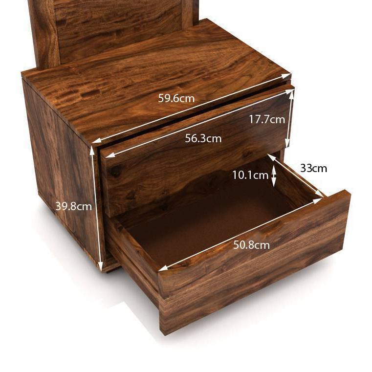 Zephyr Solid Wood Dressing Table in Teak Finish