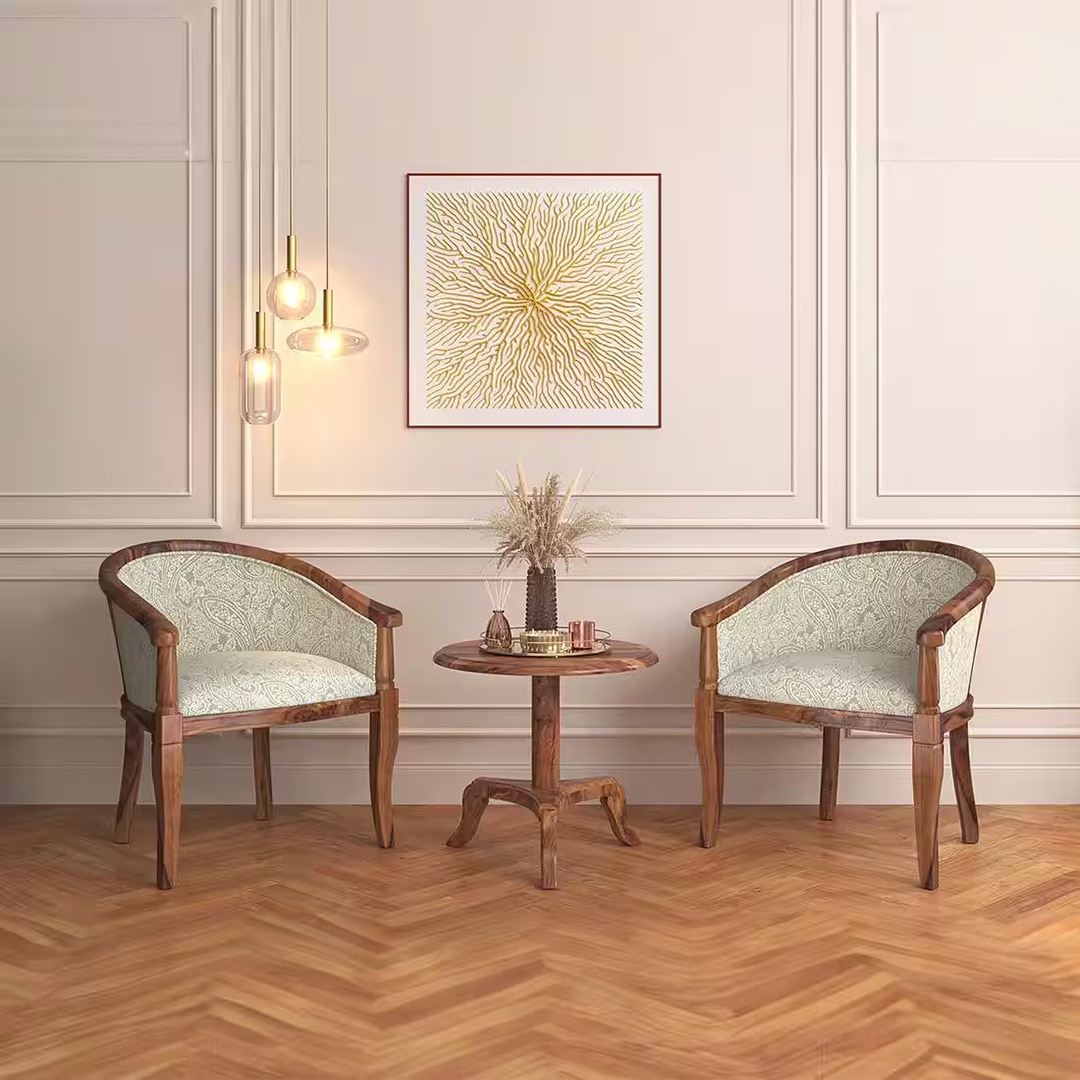 Florence Lounge Chair in Monochrome Paisley Colour