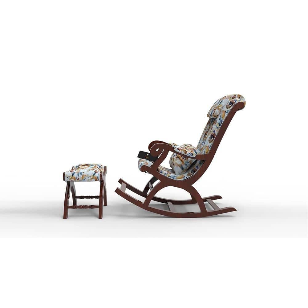 Colley Solid Wood Rocking Chair in Beige printed Colour