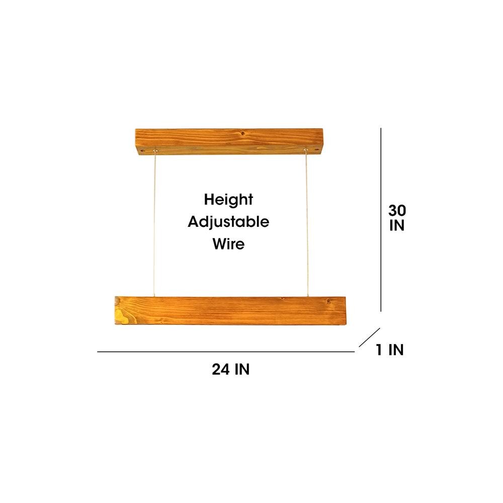 Slimline 24 Brown Wooden LED Hanging Lamp
