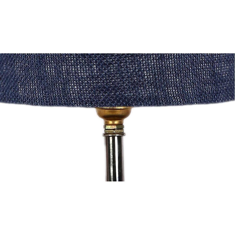 Vinny Blue Jute table lamp with brown wood base