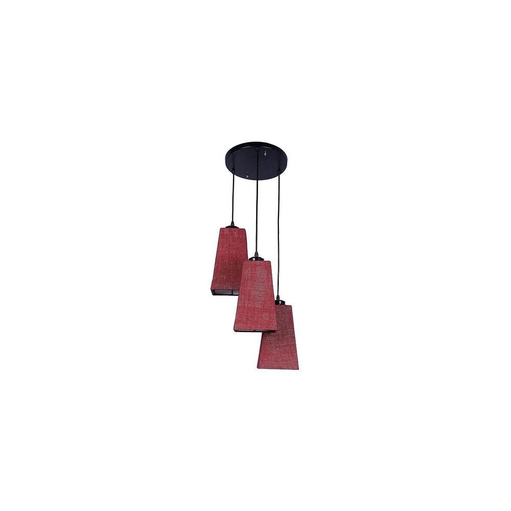 Esteban Maroon Natural Fiber Cluster Hanging Light