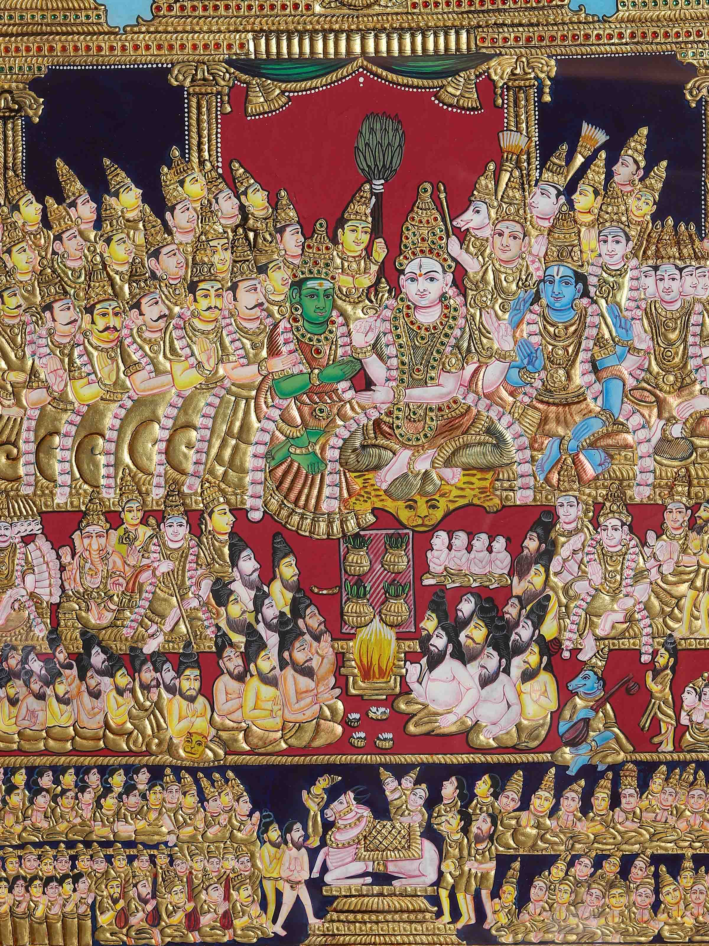 Parvathi Kalyanam Thanjavur Painting