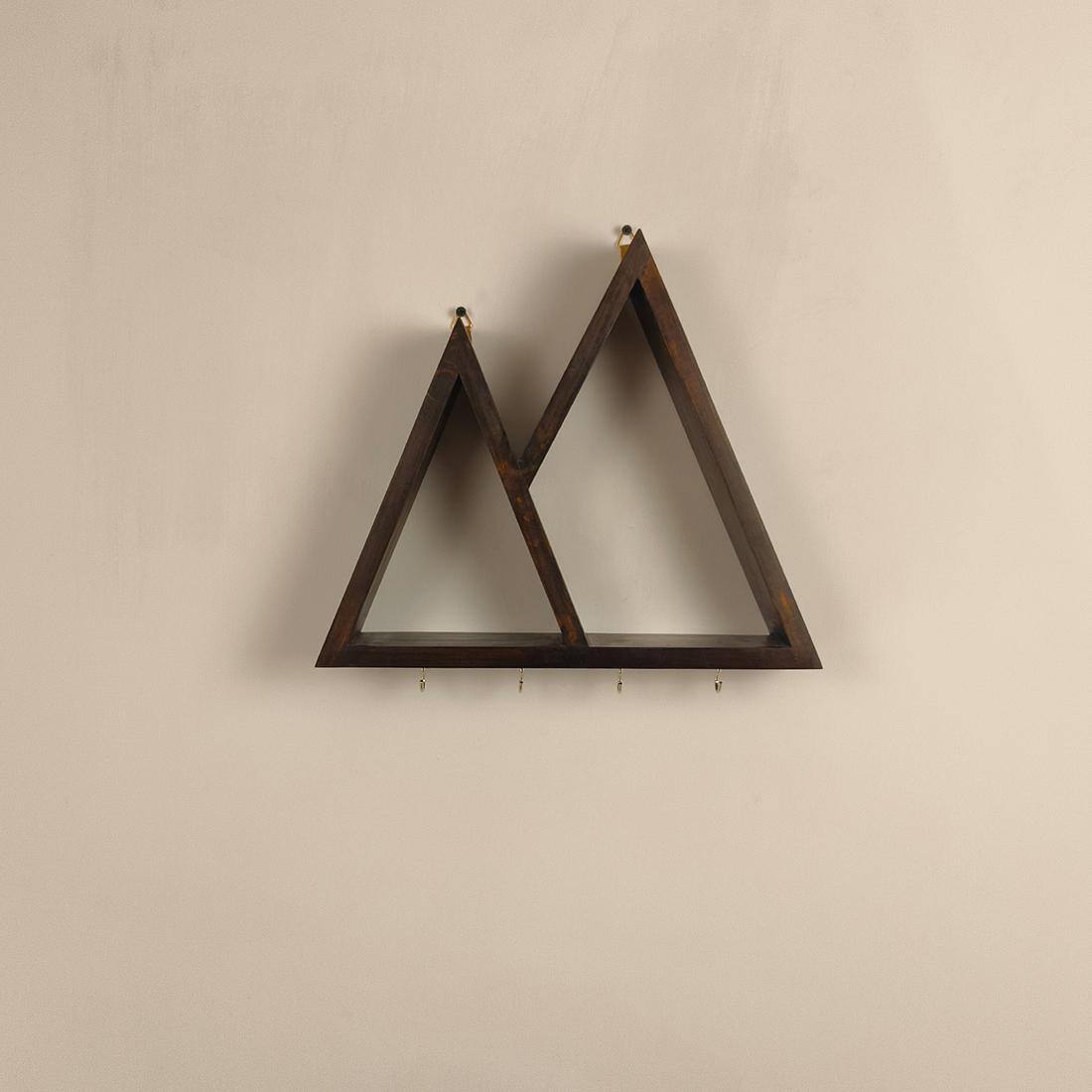 Pharoah Wooden Wall Shelf Organiser With Key Holders