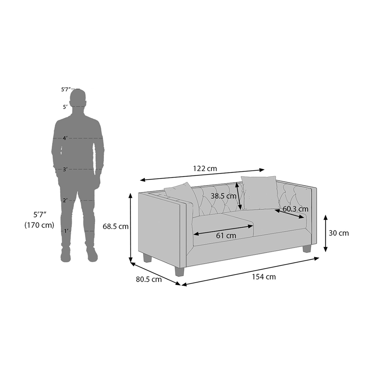 Windsor 2 Seater Fabric Sofa (Colour: Dark Coral)