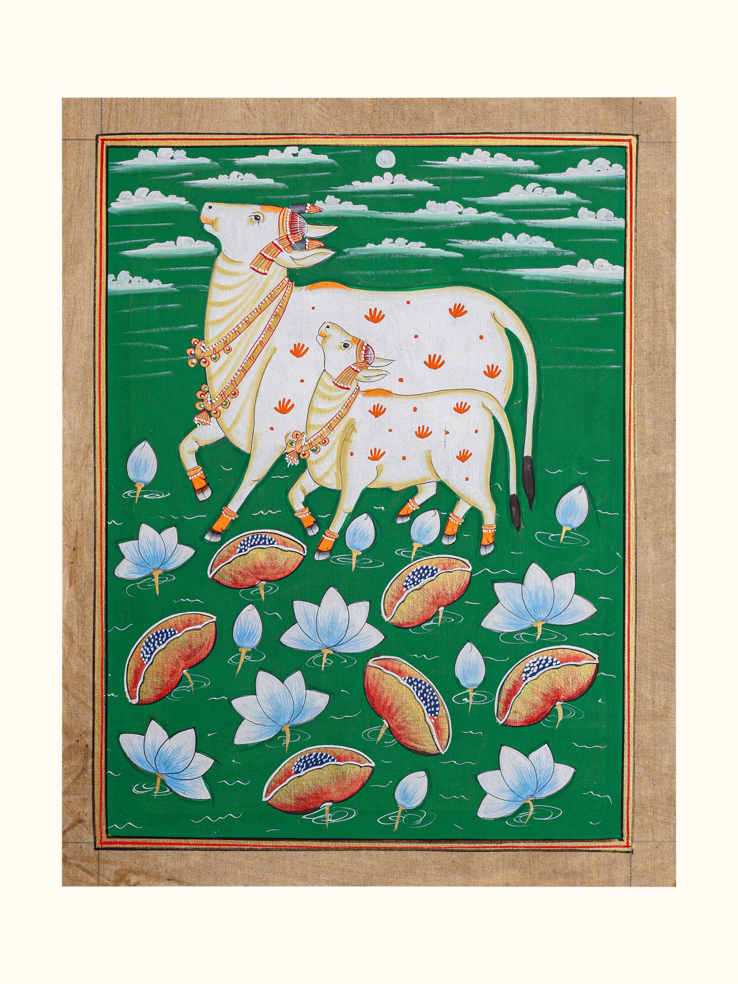 Cows Kamal Talai Pichwai Painting