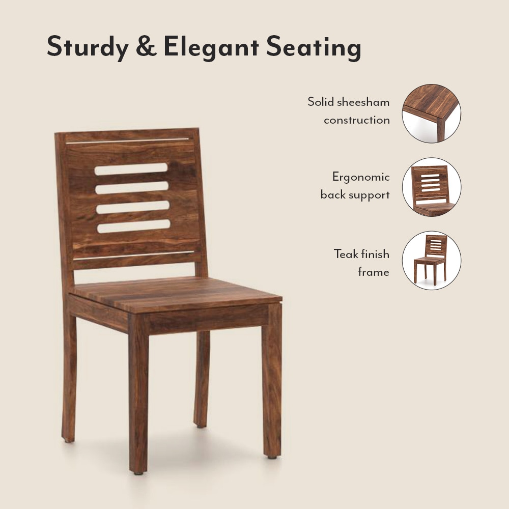 Catria - Capra 4 Seater Dining Table Set (Finish- Teak)