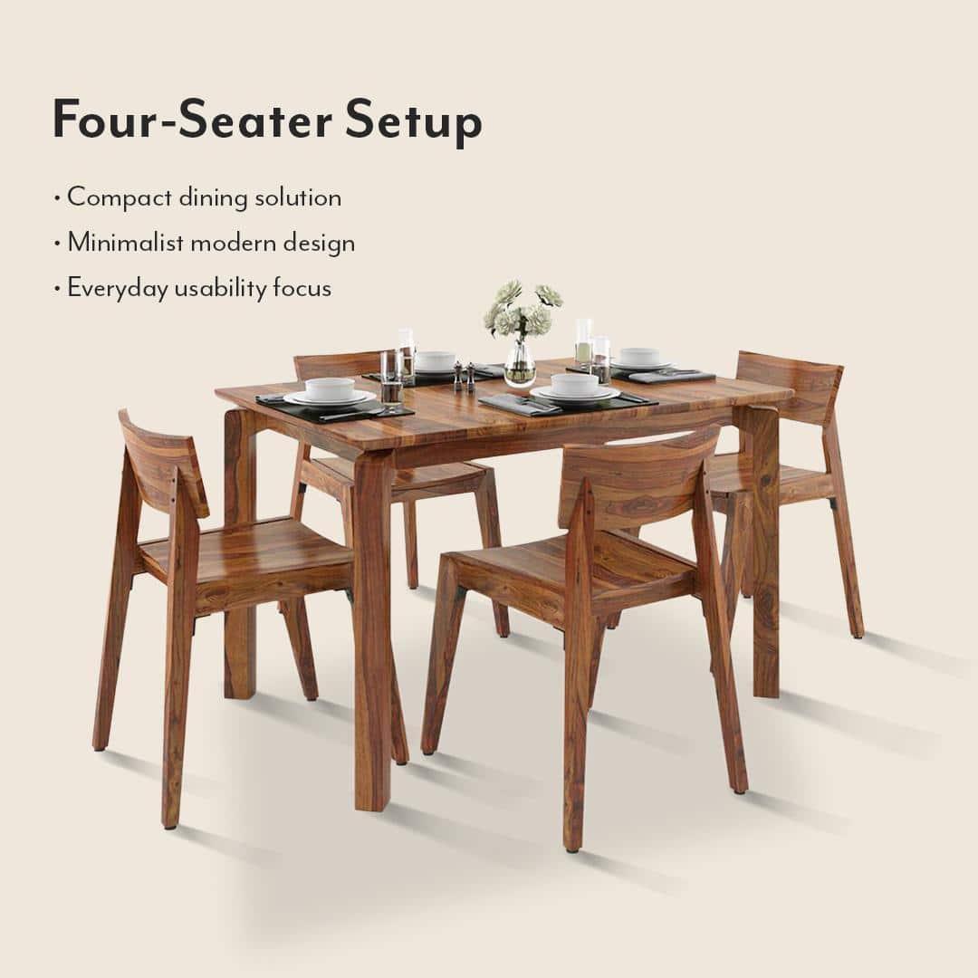Catria - Gordon 4 Seater Dining Table Set (Finish- Teak)
