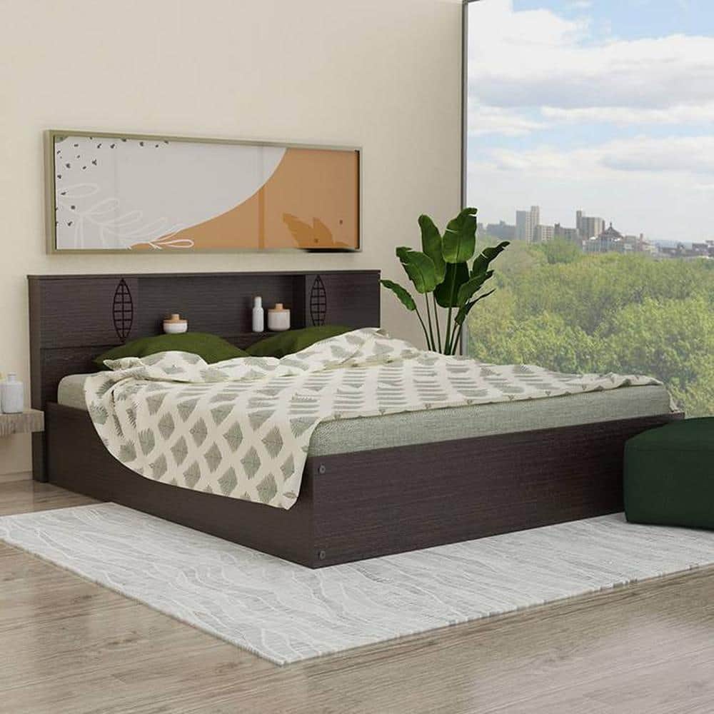 Kamira Solid Wood King Size Drawer Storage Bed In Melamine Finish