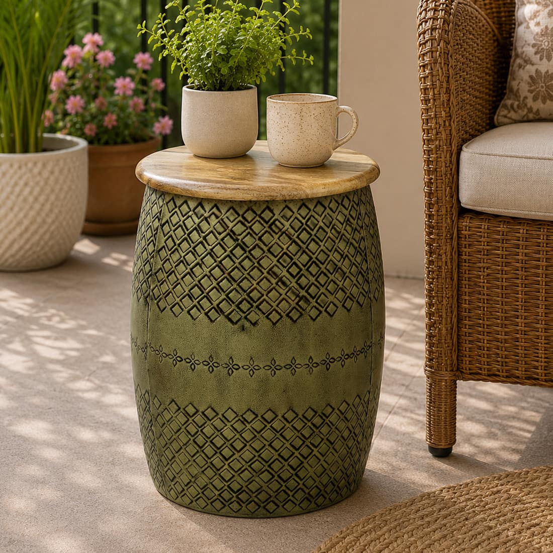 Dynasty Metal Side Table in Gold Finish - Bhavya Exports