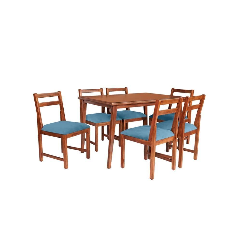lyvia solid wood  6 seater Dining table in  Provincial Teak