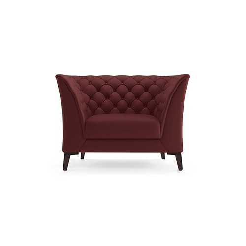 Weston 1 Seater Leather Sofa in Wine Colour