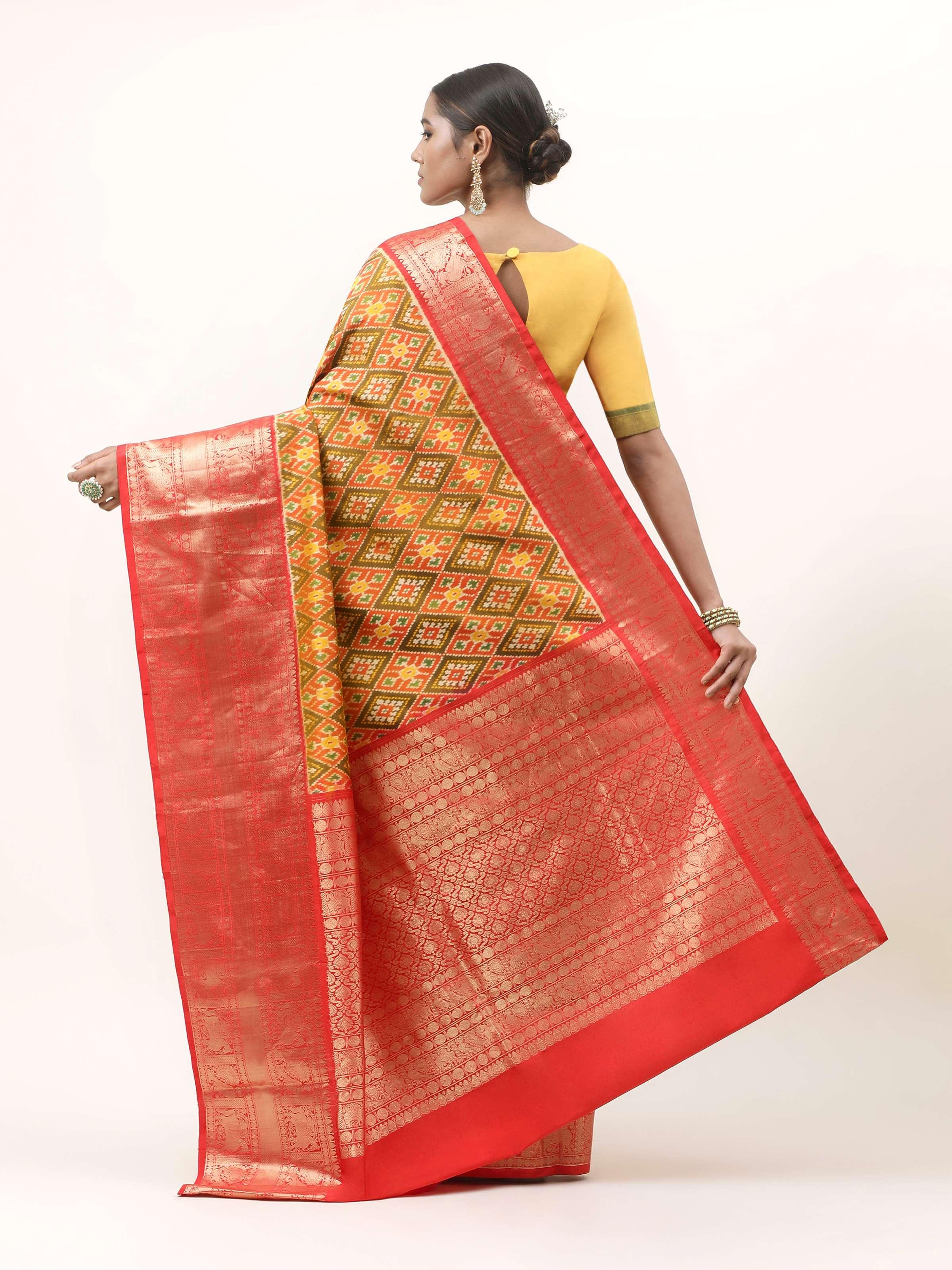 Green Silk Ikat Saree
