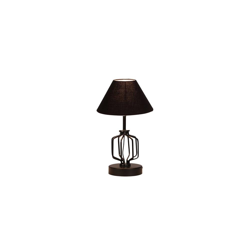 Alessandra Black cotton Table lamp with Iron Base