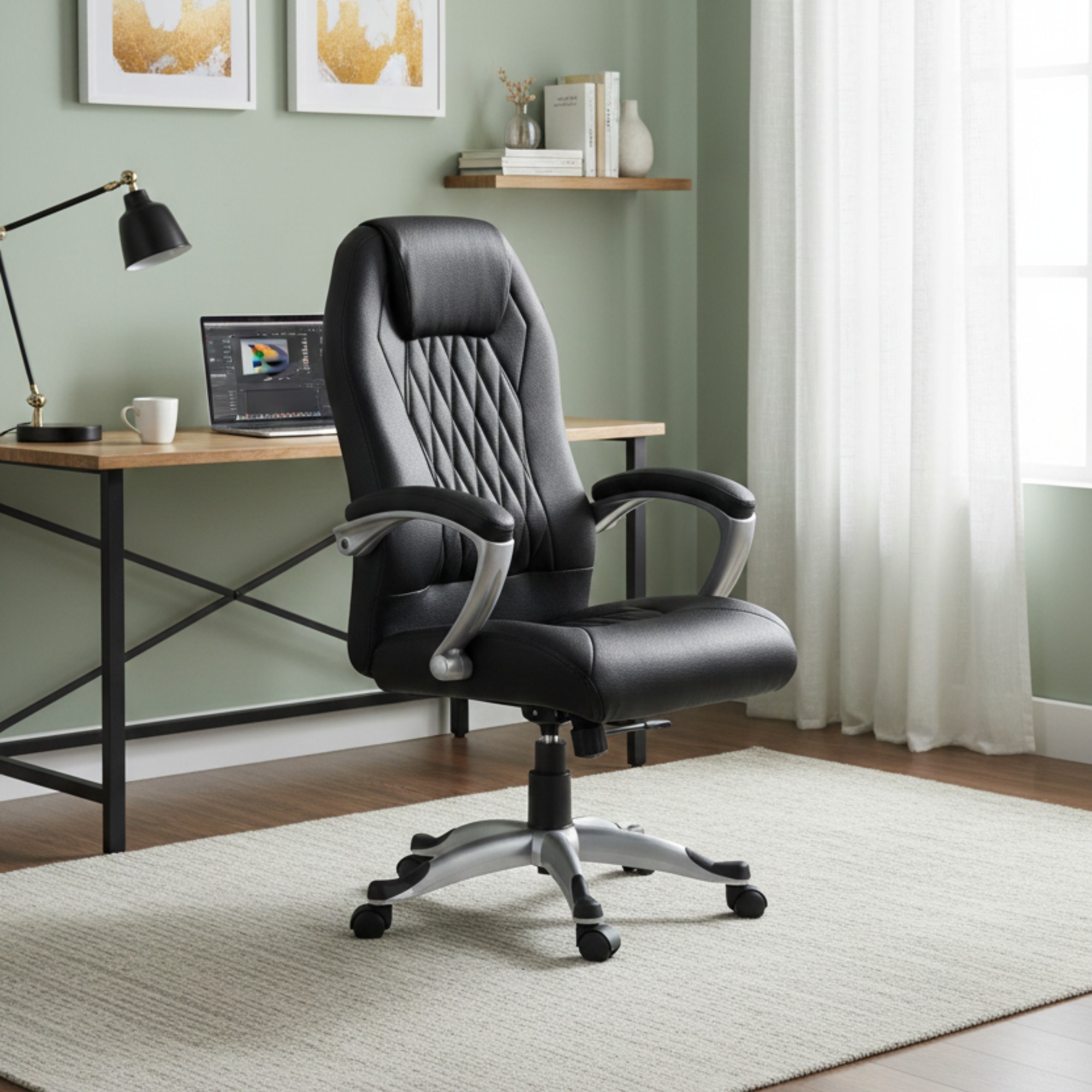 Classic High Back Executive Revolving Chair In Black - Adiko Systems