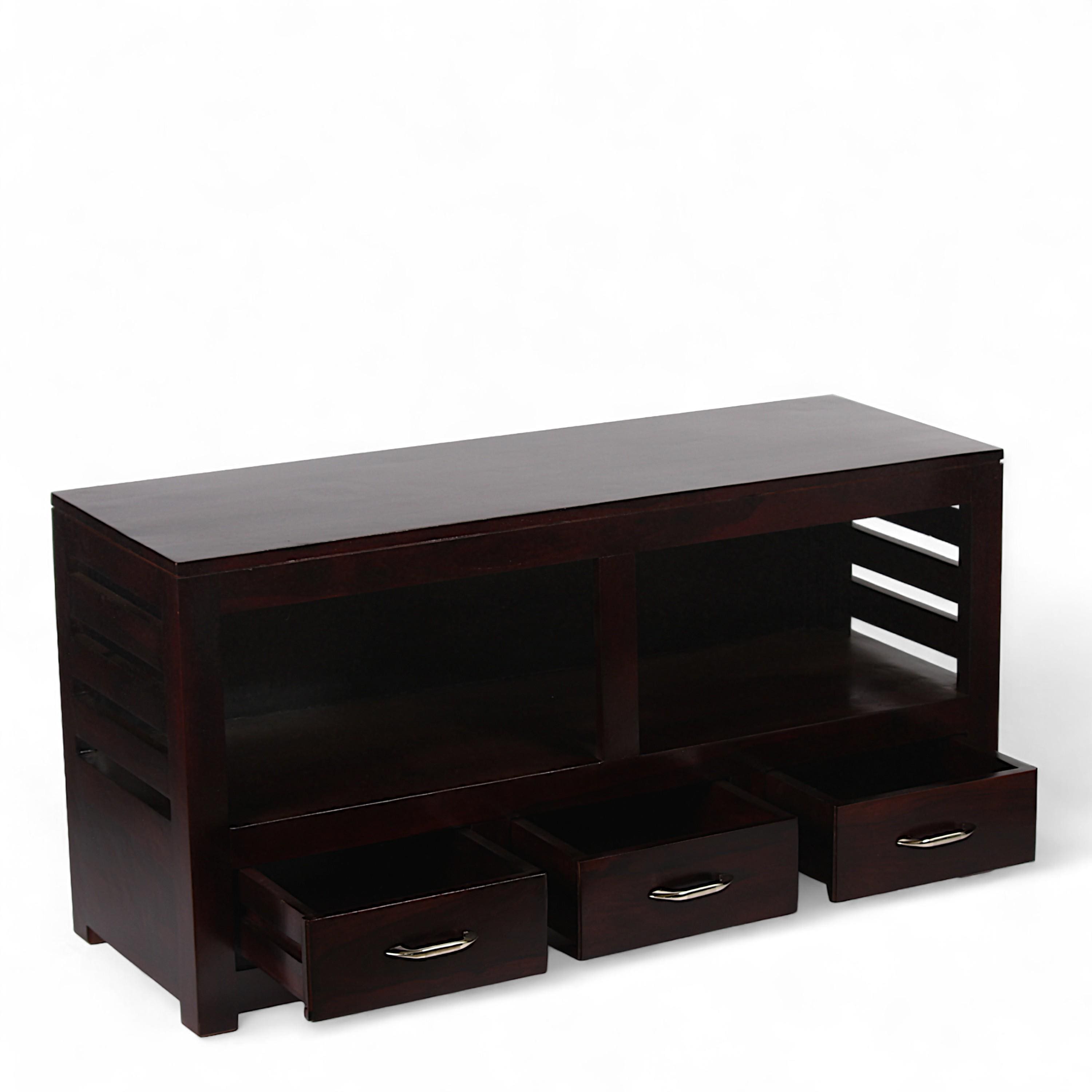 Allen Sheesham Wood Console Table in Dark Walnut Finish